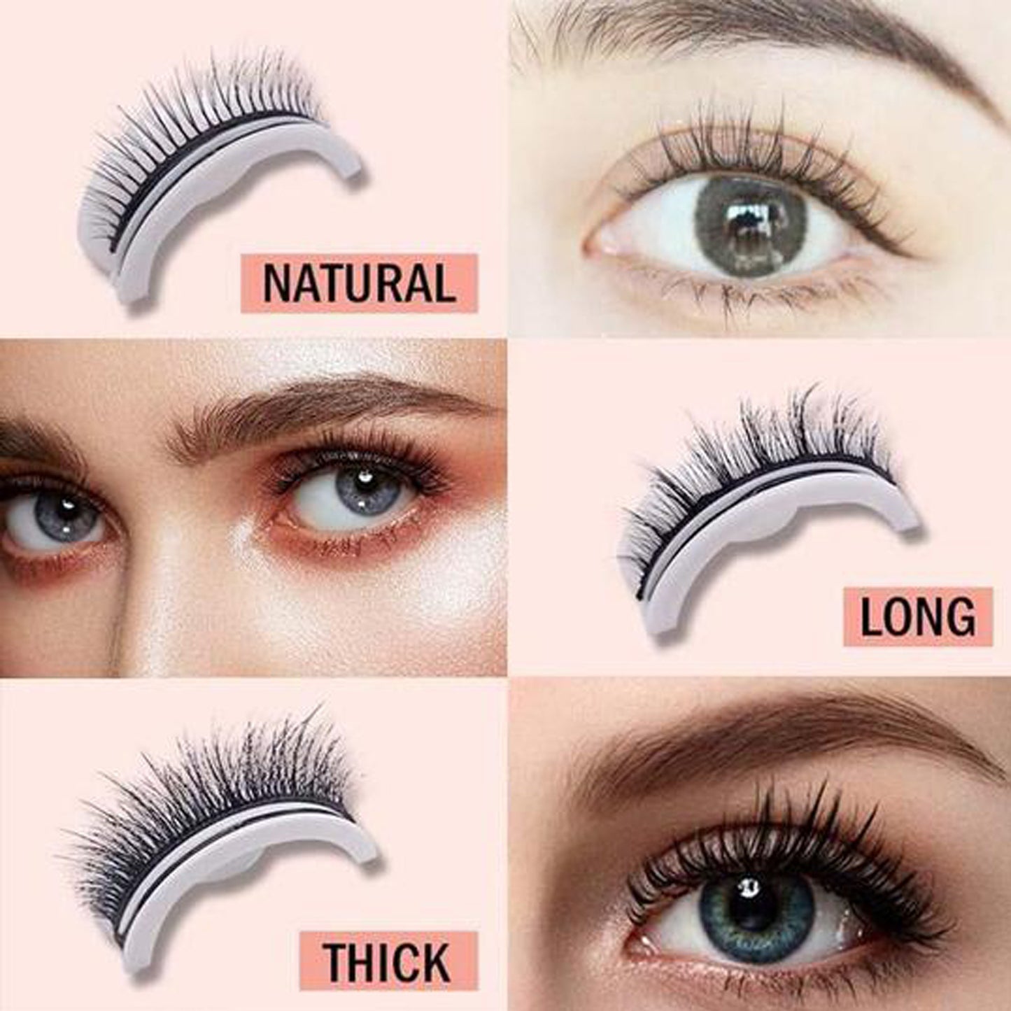 Self Adhesive False Eyelashes Thick Glue Free